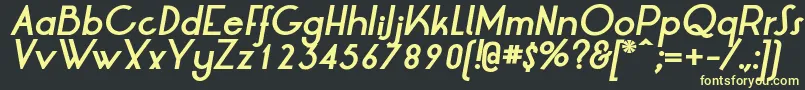 フォントLtOksanaBoldItalic – 黒い背景に黄色の文字