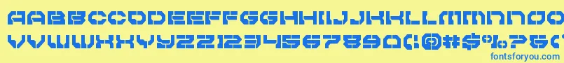 Pulsarclasssemicond Font – Blue Fonts on Yellow Background