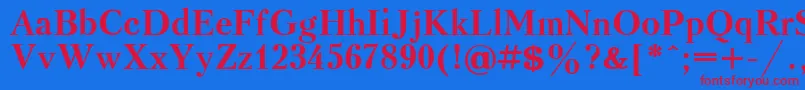 KudrashovBold Font – Red Fonts on Blue Background