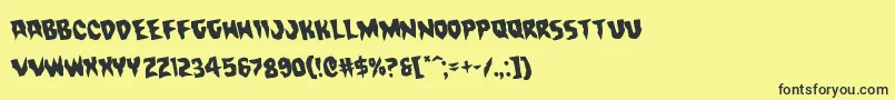 Шрифт Countsuckularotate – чёрные шрифты на жёлтом фоне