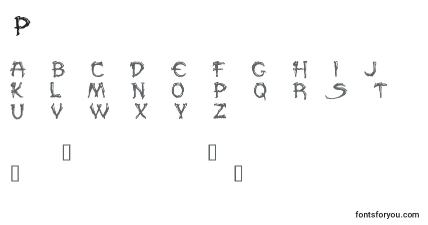 Шрифт Paled – алфавит, цифры, специальные символы