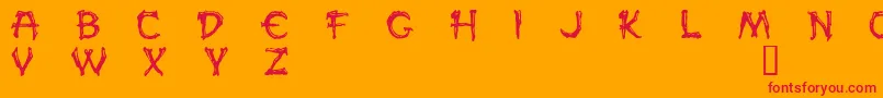 Paled-Schriftart – Rote Schriften auf orangefarbenem Hintergrund
