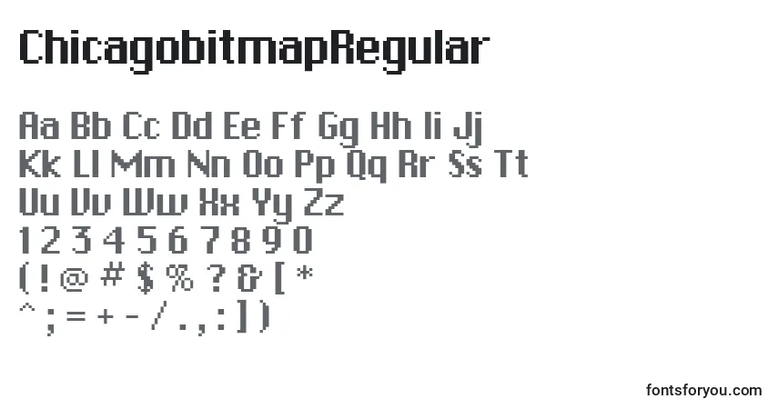 A fonte ChicagobitmapRegular – alfabeto, números, caracteres especiais