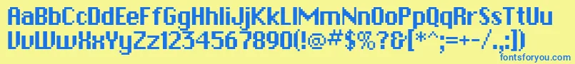 ChicagobitmapRegular Font – Blue Fonts on Yellow Background