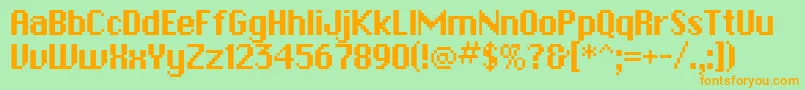 ChicagobitmapRegular Font – Orange Fonts on Green Background