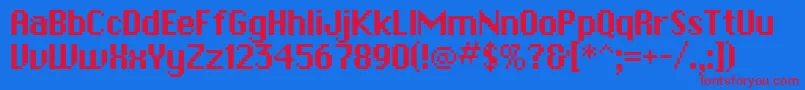 ChicagobitmapRegular Font – Red Fonts on Blue Background