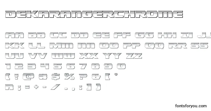 Schriftart Dekarangerchrome – Alphabet, Zahlen, spezielle Symbole