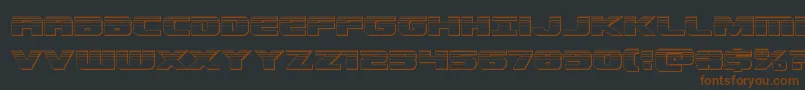 Dekarangerchrome-fontti – ruskeat fontit mustalla taustalla