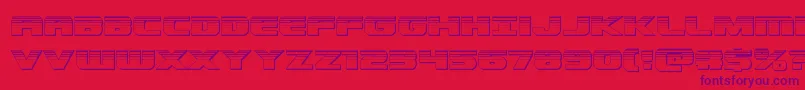 Dekarangerchrome-Schriftart – Violette Schriften auf rotem Hintergrund
