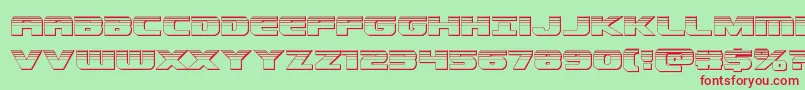 フォントDekarangerchrome – 赤い文字の緑の背景