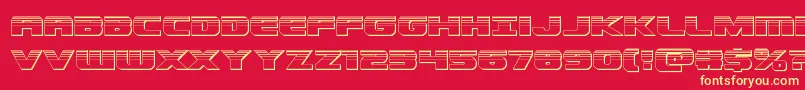 Dekarangerchrome Font – Yellow Fonts on Red Background
