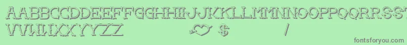 LoveYouMomShadow Font – Gray Fonts on Green Background