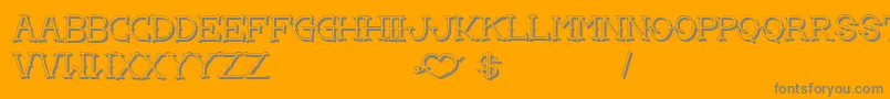 LoveYouMomShadow Font – Gray Fonts on Orange Background
