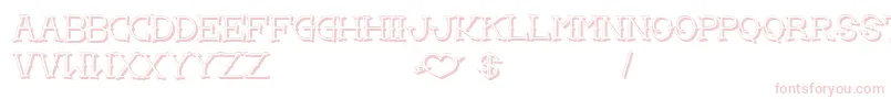 Czcionka LoveYouMomShadow – różowe czcionki na białym tle