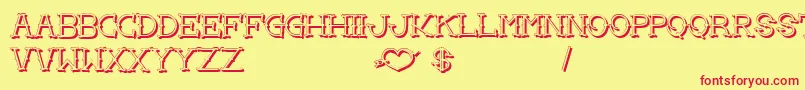 LoveYouMomShadow Font – Red Fonts on Yellow Background