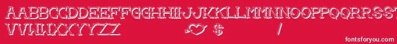 フォントLoveYouMomShadow – 赤い背景に白い文字