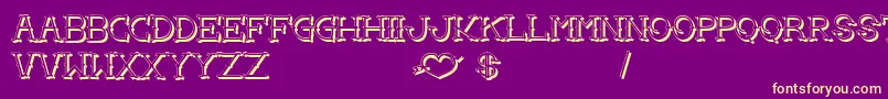 LoveYouMomShadow Font – Yellow Fonts on Purple Background