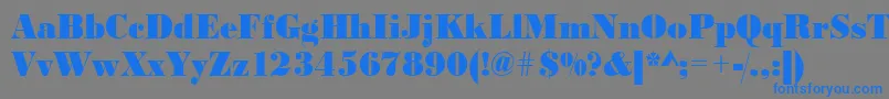 フォントUrwbodonidextbolextnar – 灰色の背景に青い文字