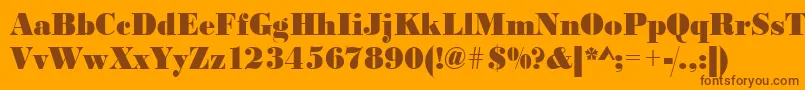 Urwbodonidextbolextnar-Schriftart – Braune Schriften auf orangefarbenem Hintergrund