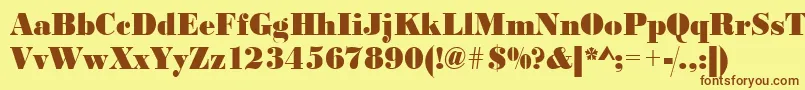 Шрифт Urwbodonidextbolextnar – коричневые шрифты на жёлтом фоне