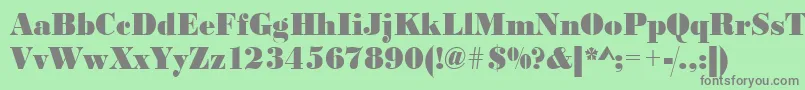 フォントUrwbodonidextbolextnar – 緑の背景に灰色の文字