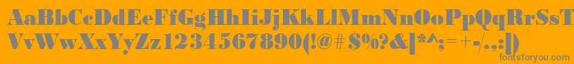 フォントUrwbodonidextbolextnar – オレンジの背景に灰色の文字