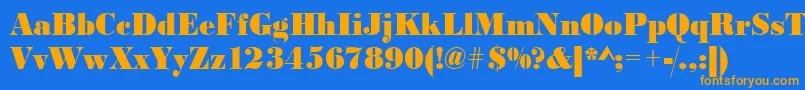 Czcionka Urwbodonidextbolextnar – pomarańczowe czcionki na niebieskim tle
