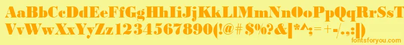 Urwbodonidextbolextnar Font – Orange Fonts on Yellow Background