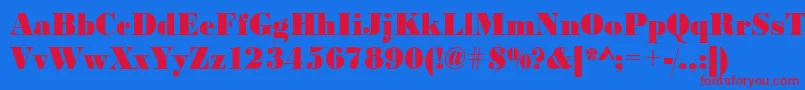 Шрифт Urwbodonidextbolextnar – красные шрифты на синем фоне