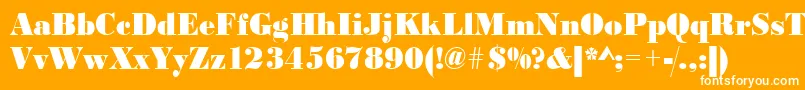 Urwbodonidextbolextnar-Schriftart – Weiße Schriften auf orangefarbenem Hintergrund