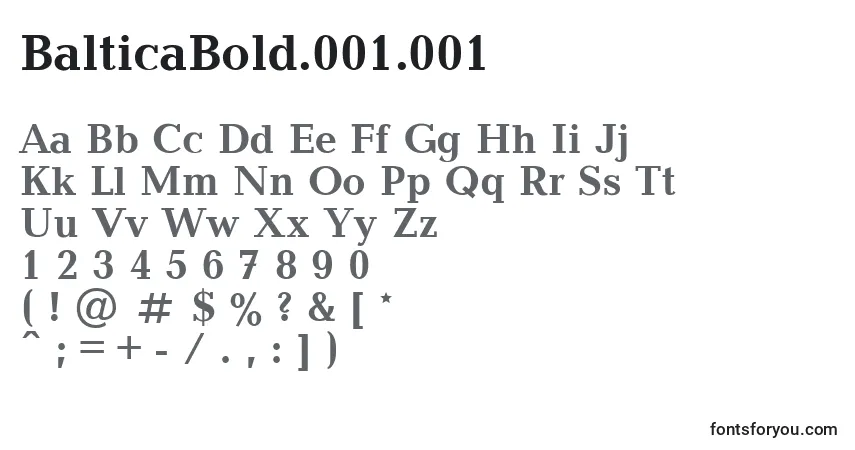 Czcionka BalticaBold.001.001 – alfabet, cyfry, specjalne znaki