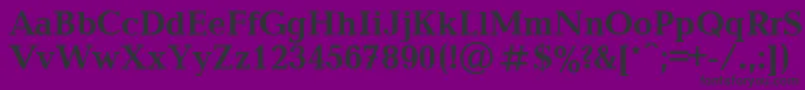 フォントBalticaBold.001.001 – 紫の背景に黒い文字