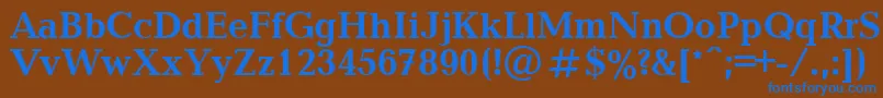 フォントBalticaBold.001.001 – 茶色の背景に青い文字