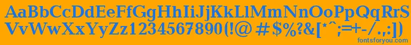 フォントBalticaBold.001.001 – オレンジの背景に青い文字