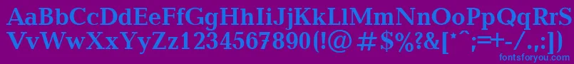 フォントBalticaBold.001.001 – 紫色の背景に青い文字