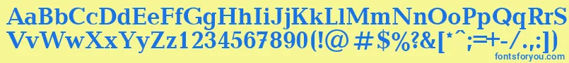 フォントBalticaBold.001.001 – 青い文字が黄色の背景にあります。