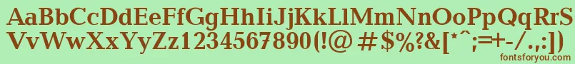 フォントBalticaBold.001.001 – 緑の背景に茶色のフォント