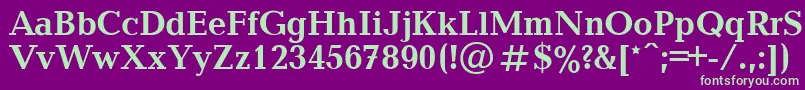 フォントBalticaBold.001.001 – 紫の背景に緑のフォント