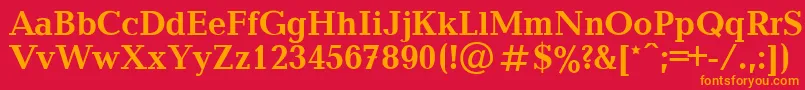 フォントBalticaBold.001.001 – 赤い背景にオレンジの文字
