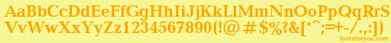 フォントBalticaBold.001.001 – オレンジの文字が黄色の背景にあります。