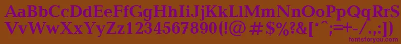 Czcionka BalticaBold.001.001 – fioletowe czcionki na brązowym tle