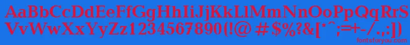 Czcionka BalticaBold.001.001 – czerwone czcionki na niebieskim tle