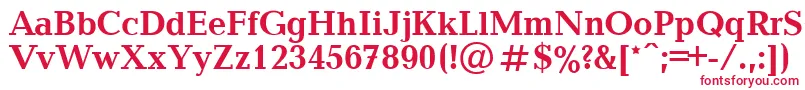 フォントBalticaBold.001.001 – 白い背景に赤い文字