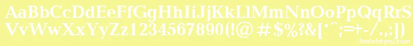 Czcionka BalticaBold.001.001 – białe czcionki na żółtym tle