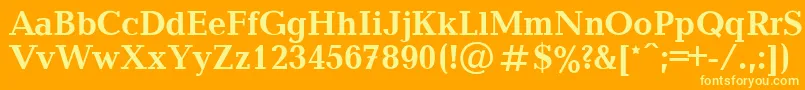 BalticaBold.001.001-fontti – keltaiset fontit oranssilla taustalla