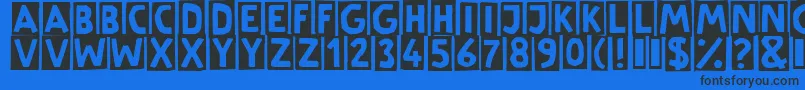 LinotypeSchere Font – Black Fonts on Blue Background