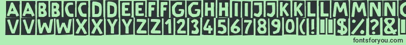 LinotypeSchere Font – Black Fonts on Green Background