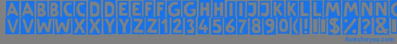 フォントLinotypeSchere – 灰色の背景に青い文字