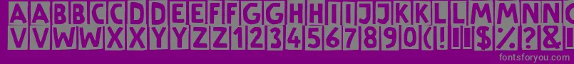 LinotypeSchere-Schriftart – Graue Schriften auf violettem Hintergrund