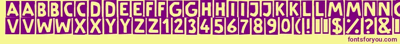 LinotypeSchere Font – Purple Fonts on Yellow Background